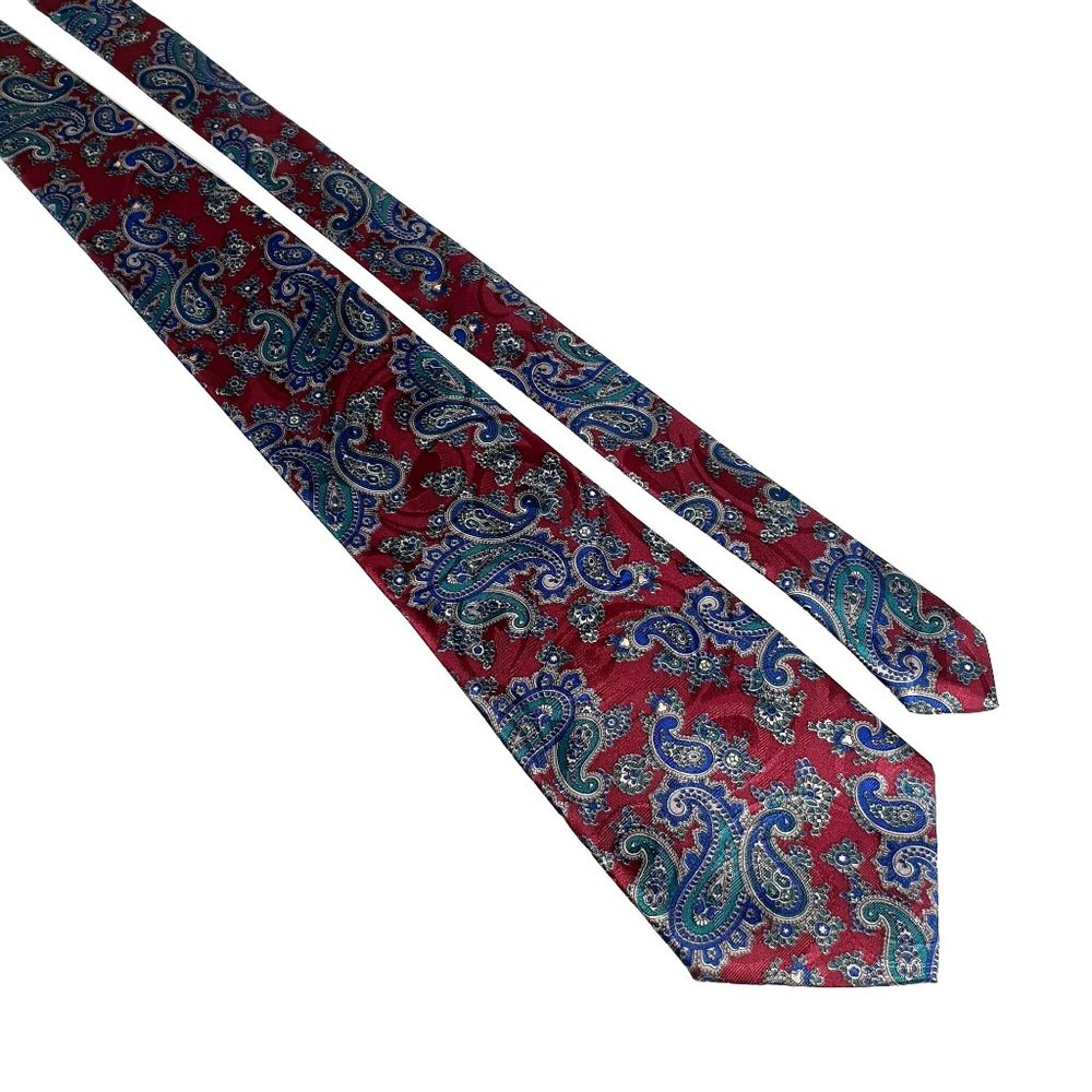 Manhattan Mens Necktie Tie Designer Vintage Accessory Work Dad Gift Paisley